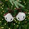 Northlight Jingle Bells with Pinecone Bows Disc Christmas Ornaments - 5" - White - Set of 2